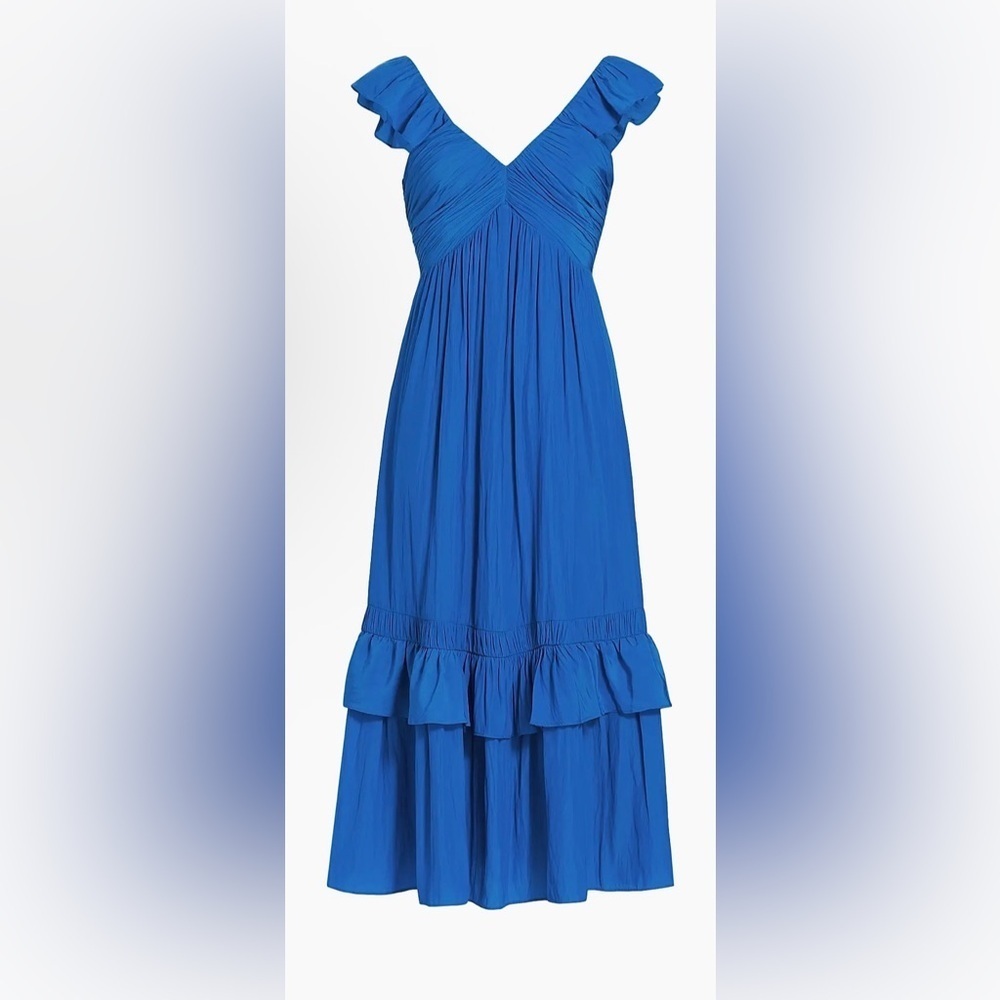 Ramy Brook Nelly Tiered Hem Dress In Marrakech Blue Size Small See details